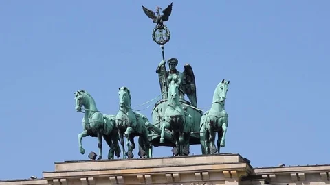Qudriga from brandenburg gate time lapse Stock Footage 78856791