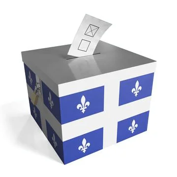 Quebec - ballot box with flag - 3D illustration Stock Illustration