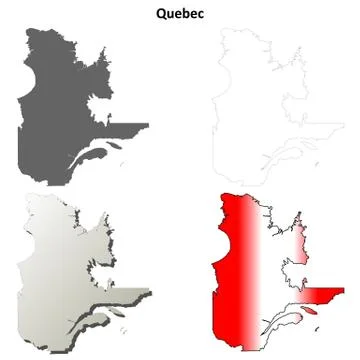 Quebec blank outline map set Иллюстрация