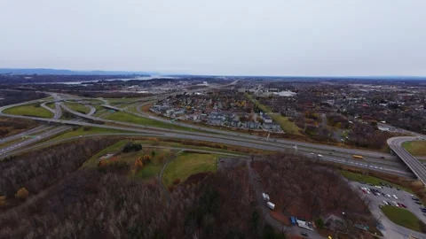 Quebec bridge and traffic flow Stock Footage 320749225