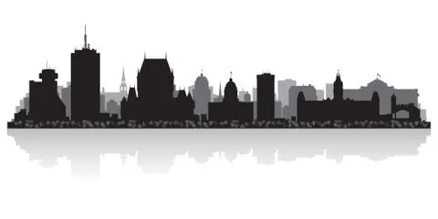 Quebec canada city skyline vector silhouette Stock Illustration