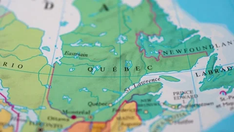 Quebec, Canada highlighted on a world map 4K Stock Footage 300662070