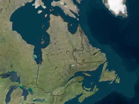 Quebec, Canada. Low resolution satellite map Stock Illustration
