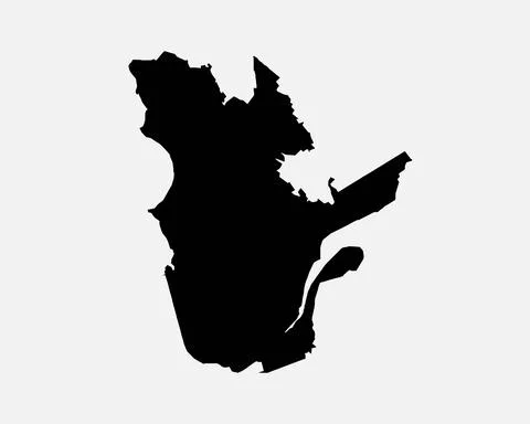 Quebec Canada Map Black Stock Illustration