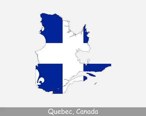 Quebec Canada Map Flag Stock Illustration