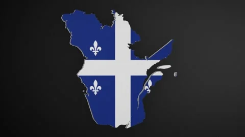 Quebec - Canada Province Border Map Intro Stock Footage 231812231