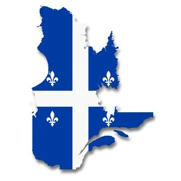 Quebec Canada Province flag map Stock Illustration