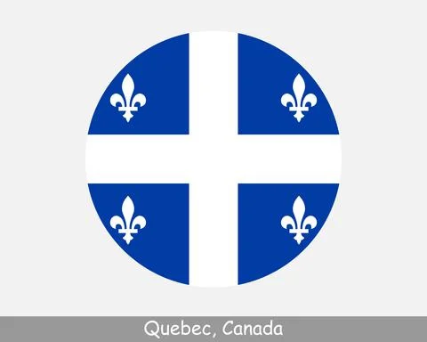 Quebec Canada Round Flag Stock Illustration