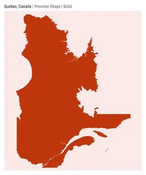 Quebec, Canada. Simple vector map. Province shape. Solid style. Border of Q.. Stock Illustration