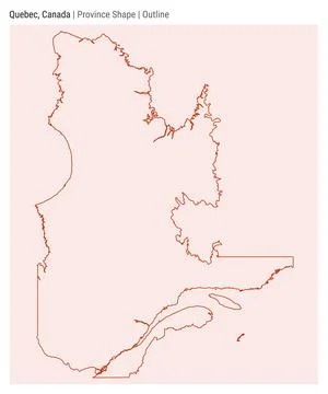 Quebec, Canada. Simple vector map. Province shape. Outline style. Border of.. Stock Illustration