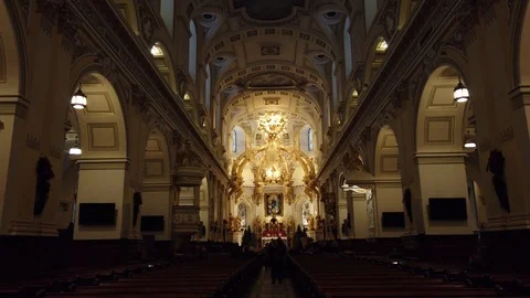 Quebec City Cathedral Interior Stock Footage 121860316