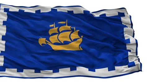 Quebec City City Flag, Canada, Isolated On White Background Quebec City Ci... Stock Photos