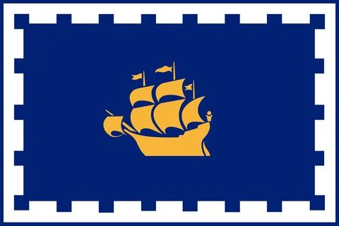 Quebec city flag vector illustration isolated. Stock Illustration