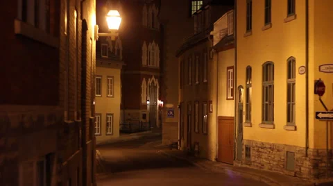 Quebec city at night Stock Footage 32886828