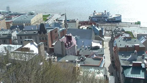 Quebec City Québec Canada funicular and old lower city Stock Footage 75845474