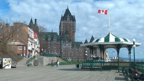 Quebec City Québec Canada Promenade des Gouverneurs boardwalk Stock Footage 75845884