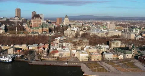 Quebec City skyline from drone in spring Video stock 152253340