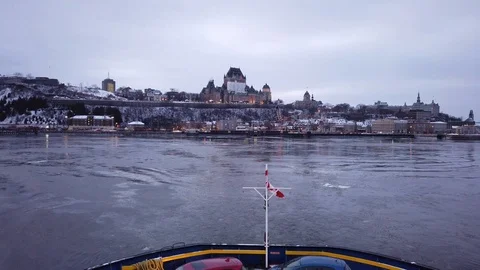 Québec City in Winter Stock Footage 121733958