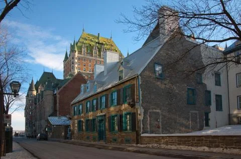 Quebec city in winter Stock Photos