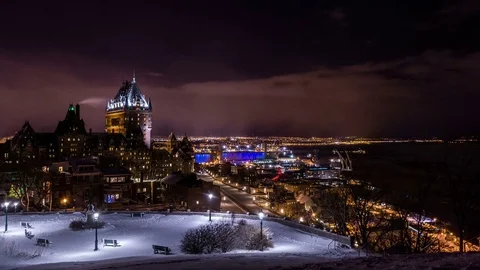 Quebec City Winter Timelapse Stock Footage