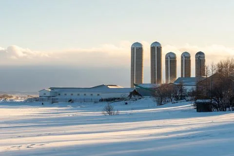 Quebec farm in winter Foto stock