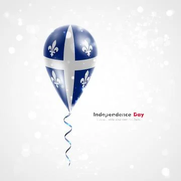 Quebec flag on balloon Stock Illustration
