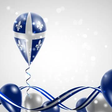 Quebec flag on balloon Stock Illustration