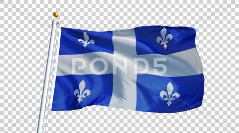 Quebec flag, close up, isolated with alpha channel Stock Photos
