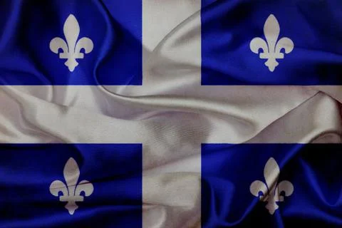 Quebec grunge waving flag Stock Illustration