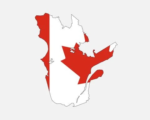 Quebec Map Canadian Flag Stock Illustration