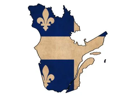 Quebec map on  flag drawing ,grunge and retro flag series Stock Illustration