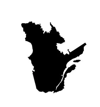 Quebec map vector silhouette illustration. Stock Illustration