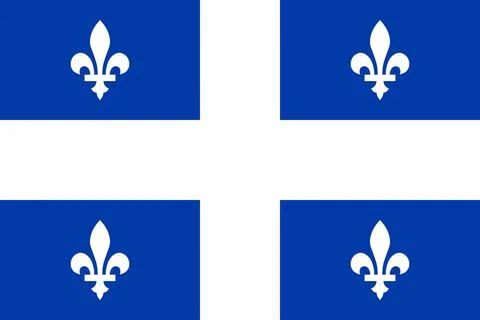 Quebec official flag, Canada, north america, illustration Stock Illustration