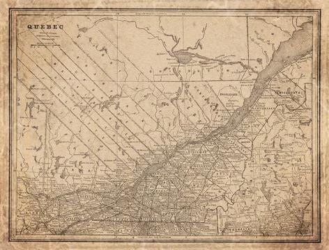 Quebec Province  19th Century Map Stock Illustration