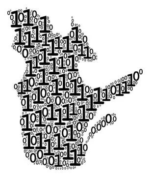 Quebec Province Map Mosaic of Binary Digits Stock Illustration