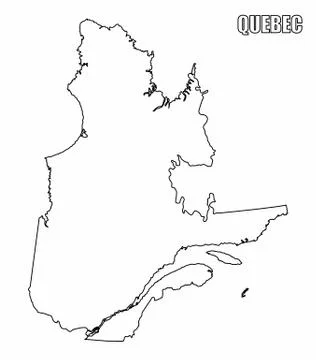 Quebec province outline map Stock Illustration
