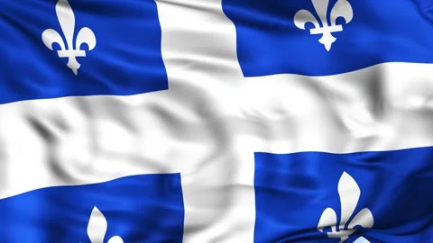 Quebec Province Waving Flag Background Vídeos de archivo 204142152