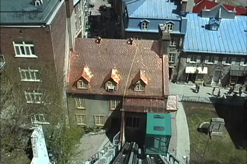 Quebec Riding funiclar down Stock Footage 466496