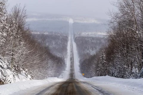 Quebec road 216 Stock Photos