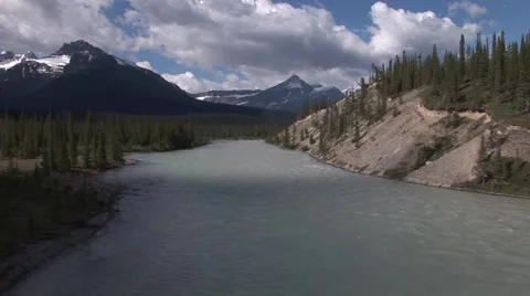 Quebec - Saskatchevan Mountains Stock Footage 1808386