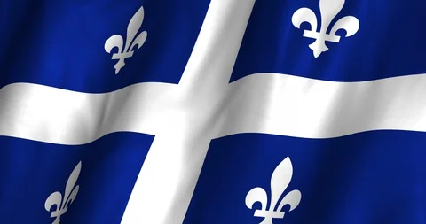 Quebec Waving Flag 4K Stock Footage 127878026