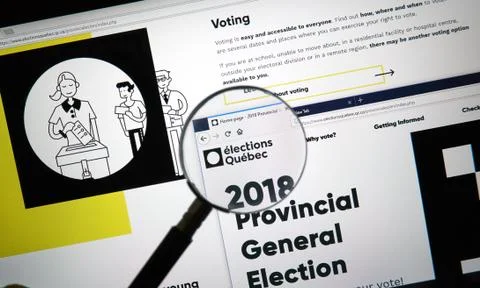 Quebect elections official site. Fotos Stock