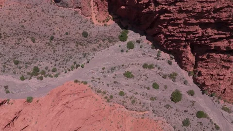 Quebrada de las Señoritas, Top-Down Aerial View, Uquia, Jujuy, Argentina Stock Footage 342278178