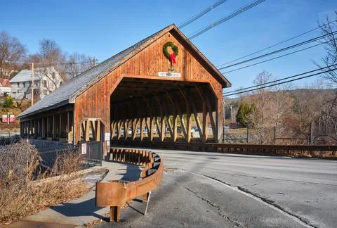 Quechee Covered Bridge 写真素材