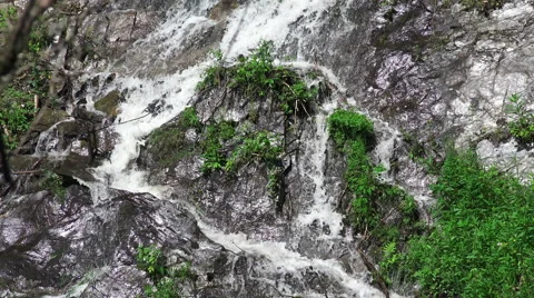 Quechee Gorge Waterfall On Stone Cliff Stock Footage 52026469