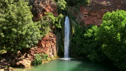 Queda do Vigario Waterfall in Alte Countryside Village, Algarve. Portugal. Stock Footage 165046799