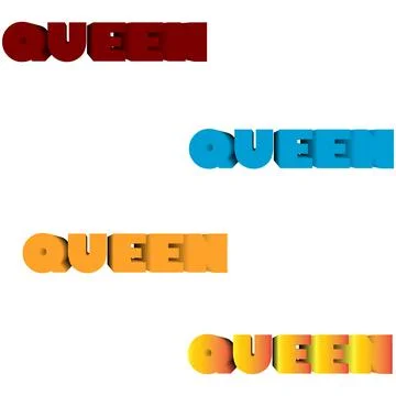 Queen 3d text effect Illustrazione stock
