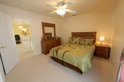 Queen bedroom Stock Photos