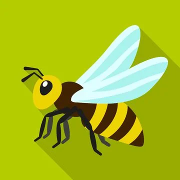 Queen bee icon, flat style Illustrazione stock