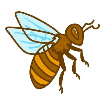 Queen bee icon, hand drawn style Stock Illustration